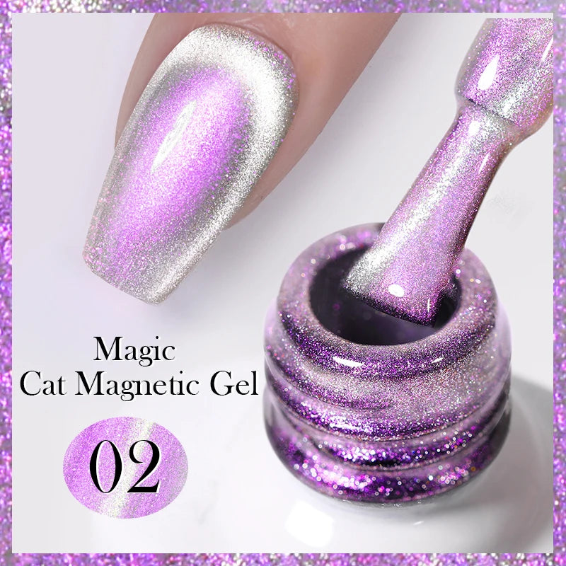 BORN PRETTY 10ml Rainbow Auroras Cat Magnetic Gel Nail Polish Holographics Nail Gel for Manicure Design Varnis Semi Permanent