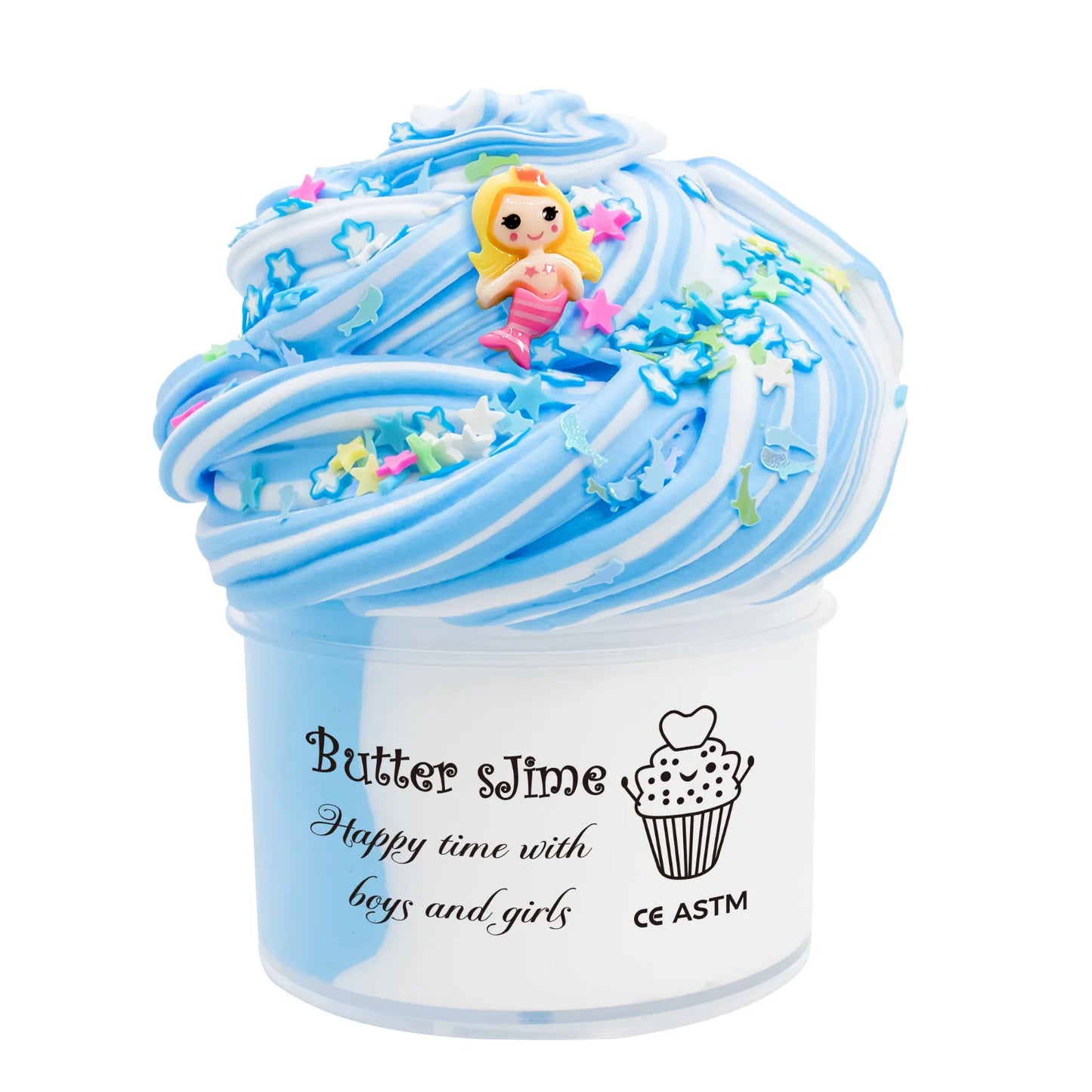 70ml Butter Fluffy Slime Kit Fruit Bicolor Slime Super Soft Non-Sticky and Scented for Kids Ideal Birthday Party Favor Gift
