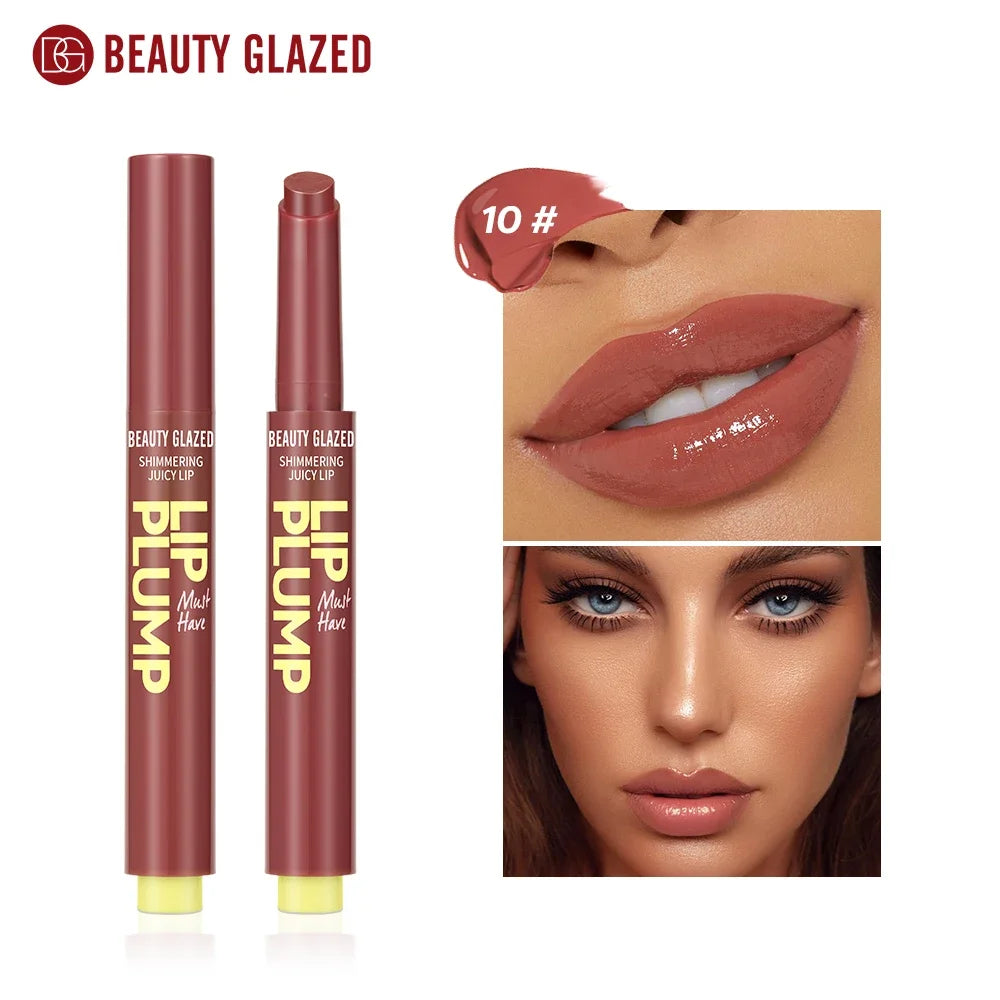 12 Color Beauty Glazed Shimmering Juicy Lipstick Set Moisturizing Nourishing Lip Plump for Women Girl's Gift Juicy Lip Makeup