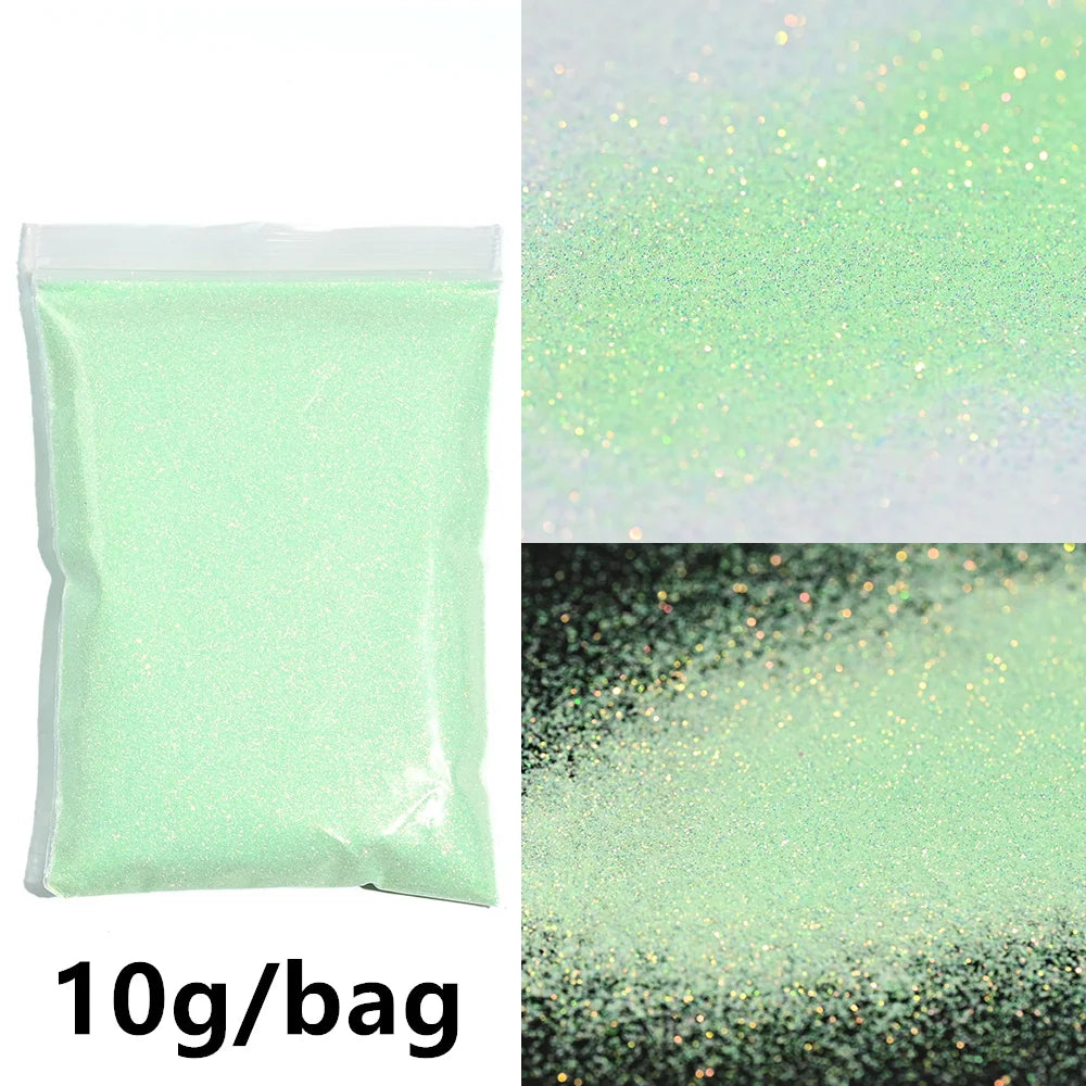 5g Laser Holographic Bulk Glitter Nail Shining Sparkly Pigment Loose Fine Glitter Reflective Gel Polish Accessories Nail Powder
