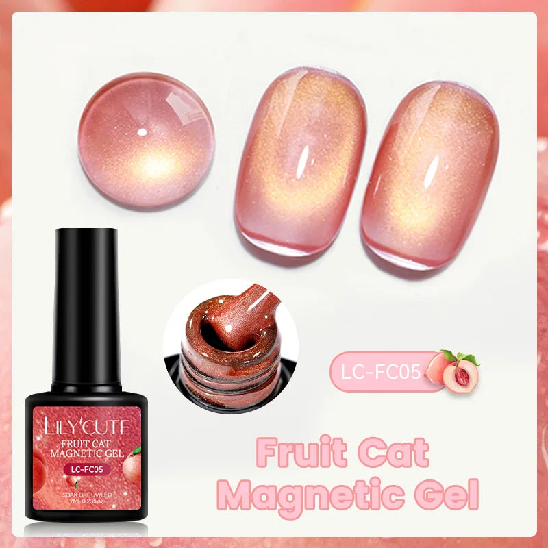LILYCUTE 7ml Reflective Glitter Cat Magnetic Gel Nail Polish Semi permanent Soak Off UV LED Varnish Nail Supplies