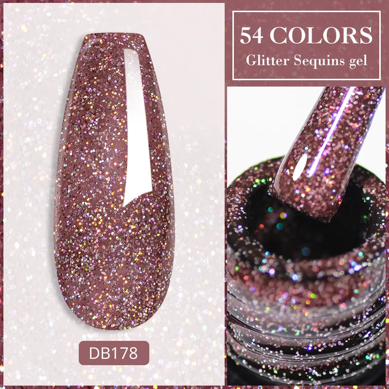 Mtssii 7ml Neon Snowflake Gel Nail Polish Fluorescent Gel UV LED Semi Permanent Glitter Snow Sequins Nails Art Design Varnishes