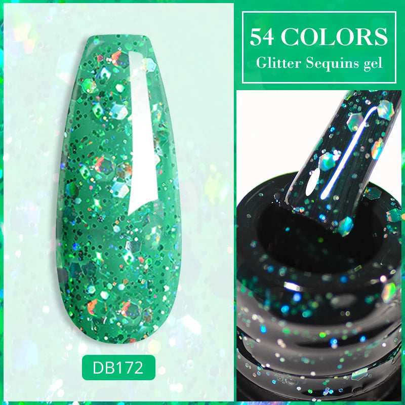 Mtssii 7ml Neon Snowflake Gel Nail Polish Fluorescent Gel UV LED Semi Permanent Glitter Snow Sequins Nails Art Design Varnishes