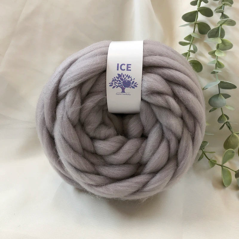 100g Giant Chunky Knitting Yarn - Icelandic Roving Imitation-Wool Super Soft for Arm Knit Crochet DIY Sweater Scarf Hat Projects
