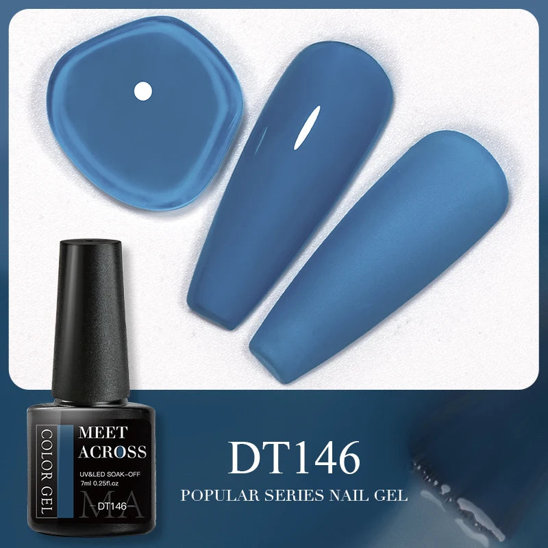 MEET ACROSS 7ml Reflective Glitter Gel Nail Polish Glitter Reflective Effect Semi Permanent UV LED Nail Art Gel Varnish Manicure