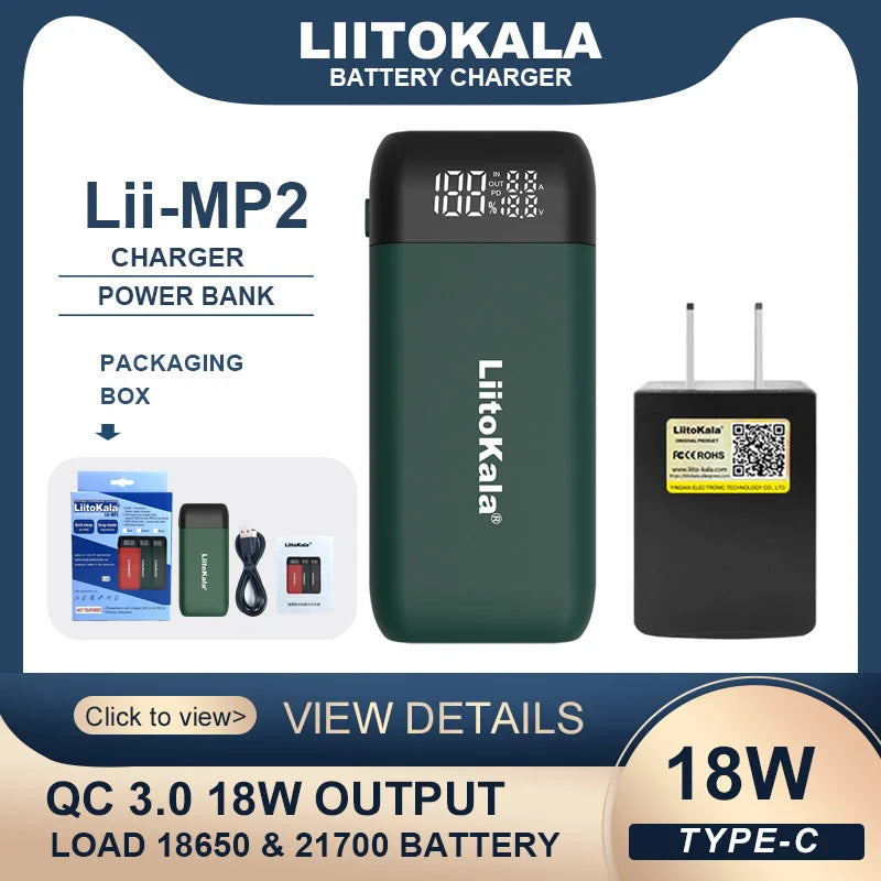 LiitoKala Lii-MP2 Battery Charger & Power Bank-8