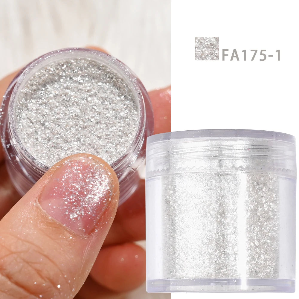 5g Laser Holographic Bulk Glitter Nail Shining Sparkly Pigment Loose Fine Glitter Reflective Gel Polish Accessories Nail Powder