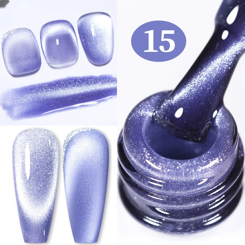 BORN PRETTY 10ml Rainbow Auroras Cat Magnetic Gel Nail Polish Holographics Nail Gel for Manicure Design Varnis Semi Permanent
