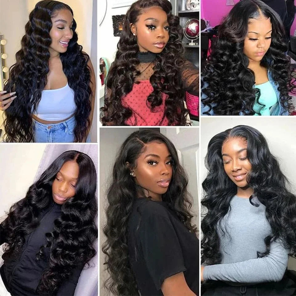 Loose Wave 36 38 40 Inch Long Indian Raw Human Hair Bundles 1/3/4 PCS Human Hair Extensions Natural Black Remy Hair Weave Bundle