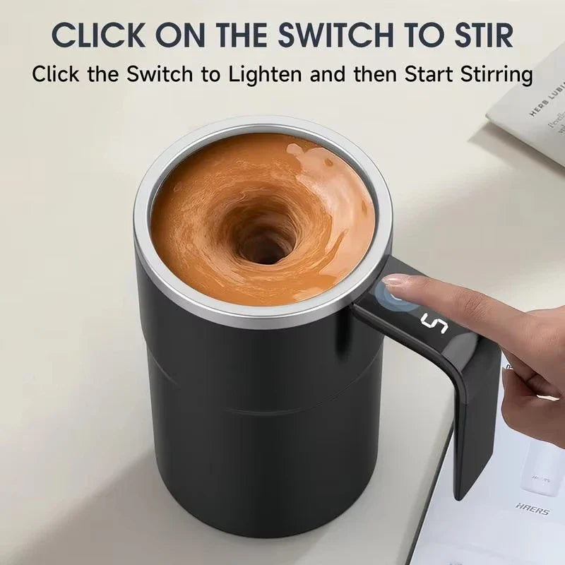 Coffee Self Mixing Mug Waterproof Food Safe Coffee Mug USB Rechargeable Automatic-3