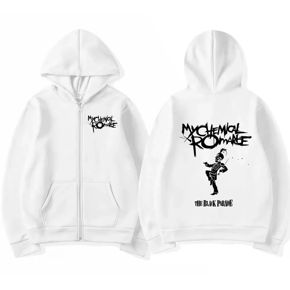 My Romantic Band (MCR) Reaper Zipper Hoodie Black Parade Punk Emotion Rock Zipper Hoodie Men's Fashion Retro Hip Hop Hoodie