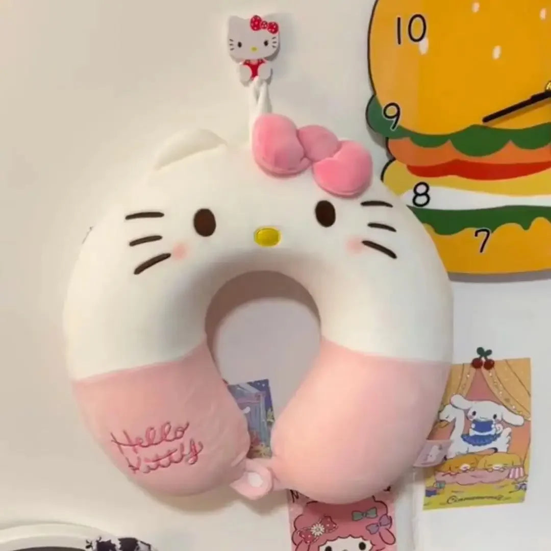 Sanrio Cute U-shaped Neck Pillow Hello Kitty Purin Pochacco Portable Nap Pillow Perfect for Neck Support Kuromi Plush Toy