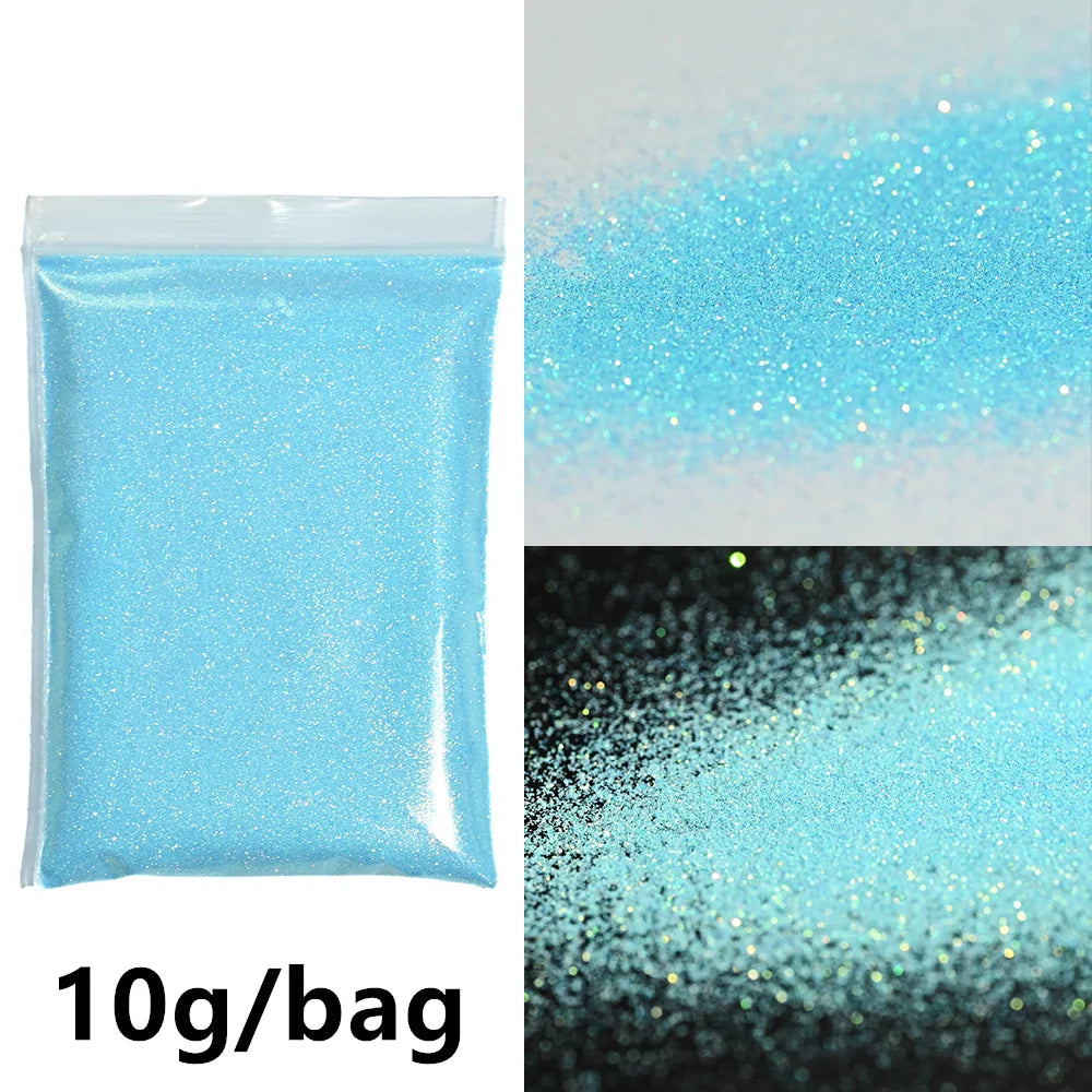5g Laser Holographic Bulk Glitter Nail Shining Sparkly Pigment Loose Fine Glitter Reflective Gel Polish Accessories Nail Powder
