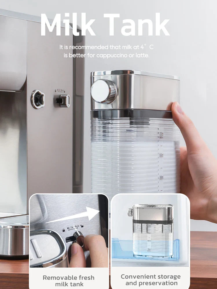 3 in 1 Semi Automatic Espresso Cappuccino Latte Coffee Machine Automatic Milk Froth Ground Coffee-3
