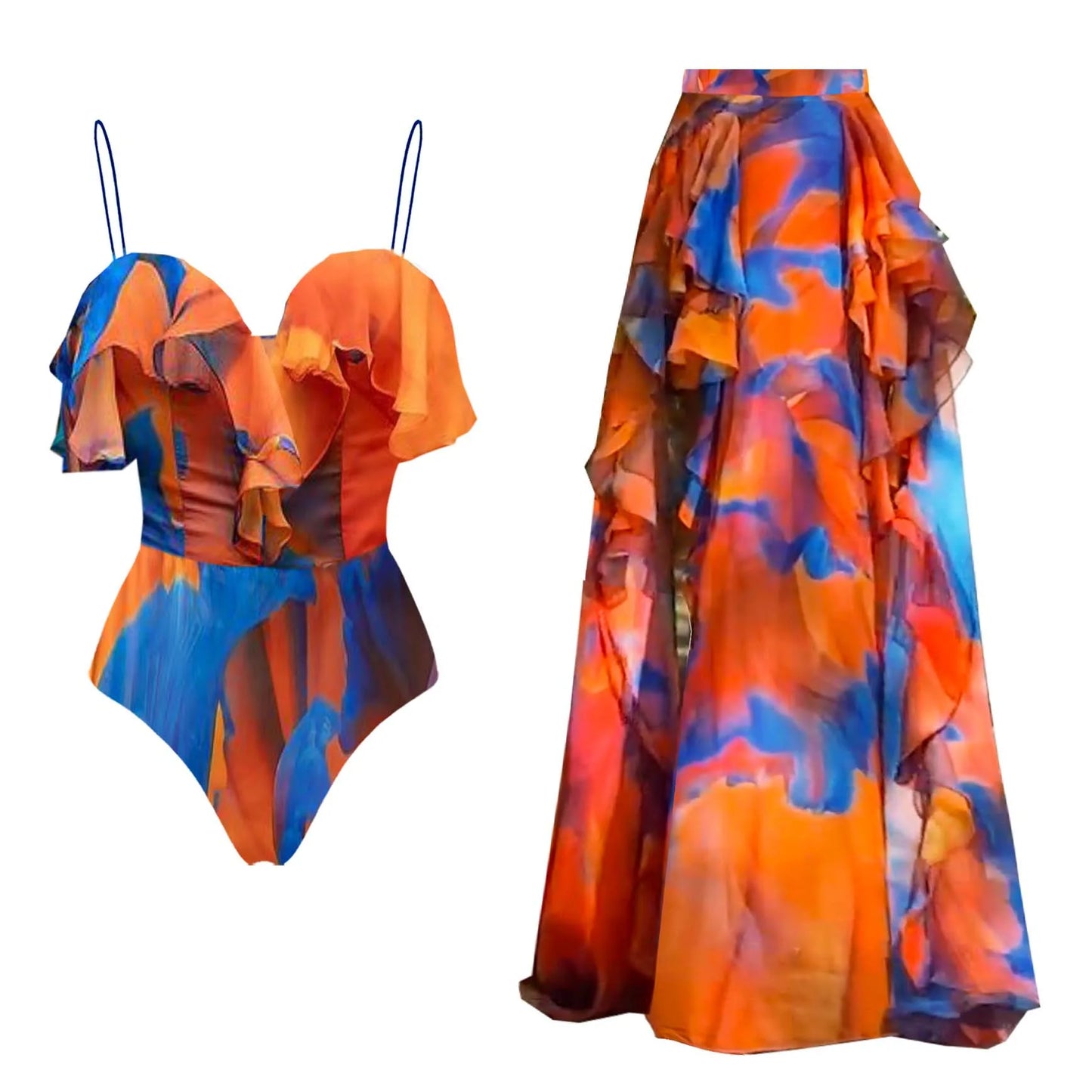 Floral 2Pcs Sexy Swimsuit 2026 Bandeau Biquini Women Bikini Push Up  Swimwear Female Swim Suits Cover Up Bathingsuit Beachwear