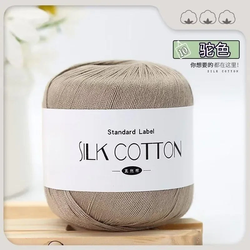 50g/PC Silk Lace Cotton Milk Crochet Yarn Baby Hand-Knitted Warm Soft Knitting Thread for Hand Knitting Supplies Cross Stitch