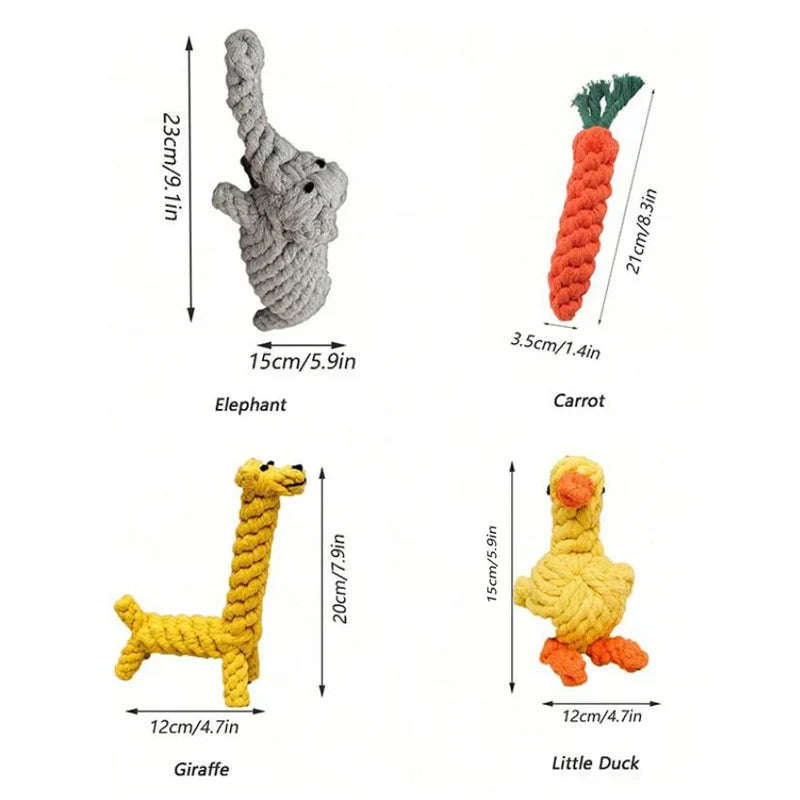 Durable Rope Knot Dog Toy – Hand-Woven Cotton Chew Toy for Small & Medium Dogs