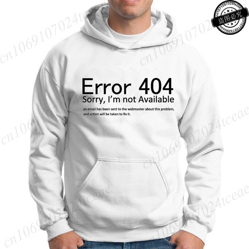 Funny 404 Error Coding Print Men Women Hoodie Casual Clothing Geek Programmer Hoodies Fashion Personality Sweatshirt Cerveza Top