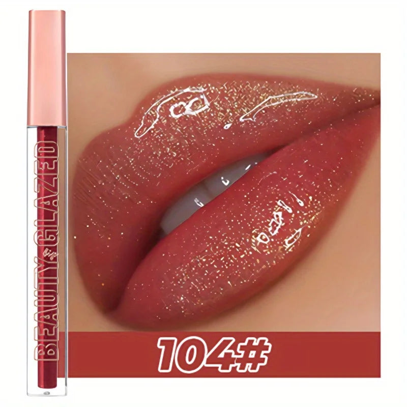 BEAUTY GLAZED - Golden Metallic Shimmer Lip Gloss