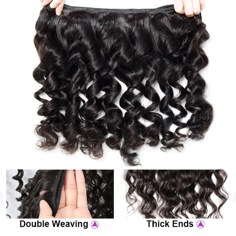 Loose Wave 36 38 40 Inch Long Indian Raw Human Hair Bundles 1/3/4 PCS Human Hair Extensions Natural Black Remy Hair Weave Bundle