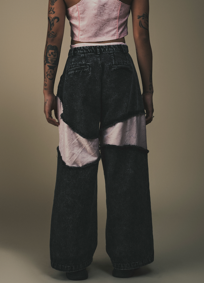 Deng Denim/Brocade Patch Jeans