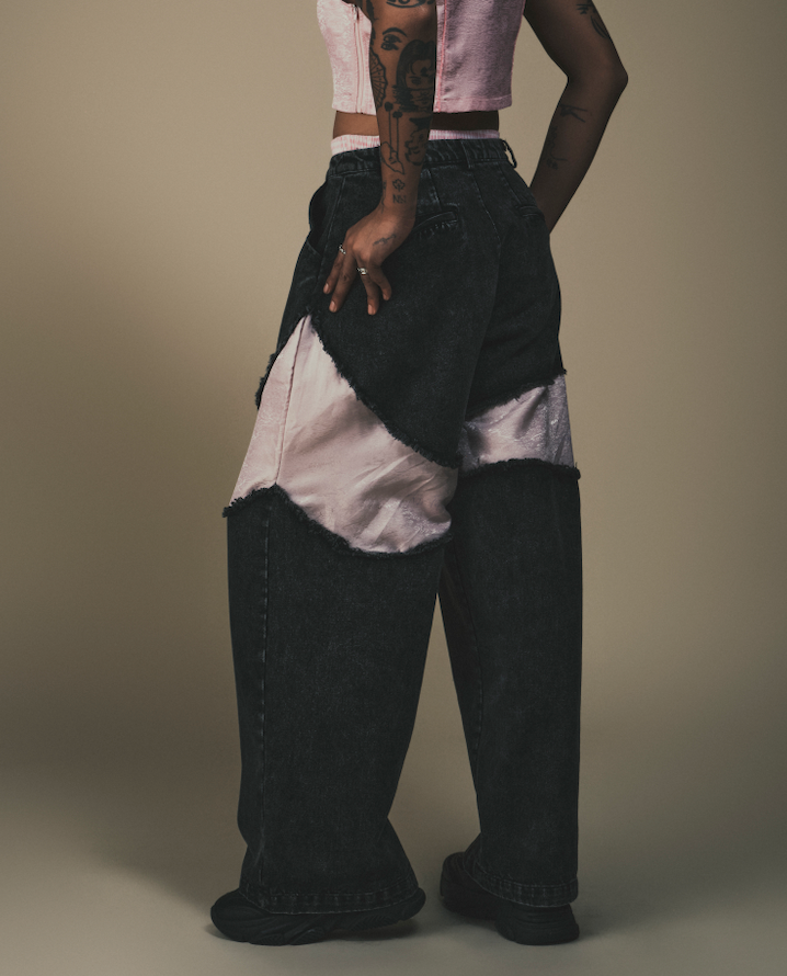 Deng Denim/Brocade Patch Jeans