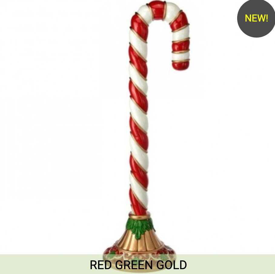 Candy Cane Lane - 48" RESIN CANDY CANE ON BASE-0