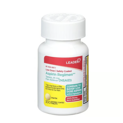 Leader Aspirin Regmn Tablets 81mg 300 ct