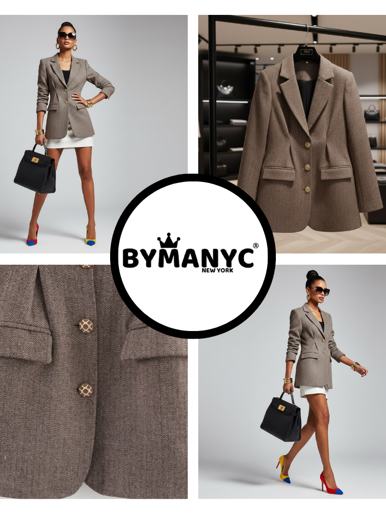 Sculptural Herringbone Blazer • UPPER EAST New Collection BYMANYC ® New York-2