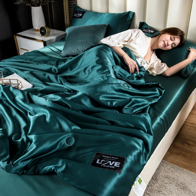 Summer Mulberry Ice Silk Comforter Duvet Insert Luxury Blanket