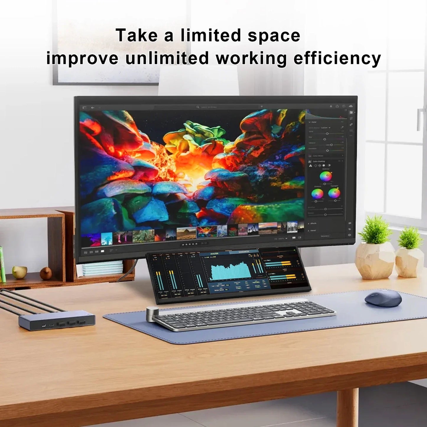 12.3/14.5 Inch Stretched Bar External Auxiliary Touch Portable Monitor for PC Raspberry Pi 5/4 Laptop Phone Vehicle PS Xbox Game