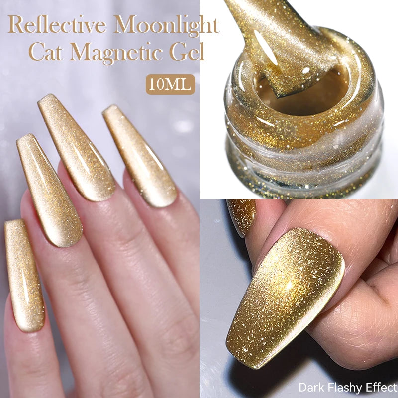 BORN PRETTY 10ml Rainbow Auroras Cat Magnetic Gel Nail Polish Holographics Nail Gel for Manicure Design Varnis Semi Permanent
