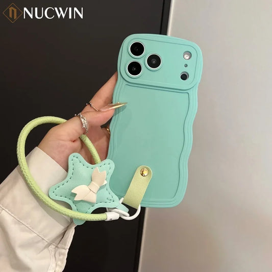 3D Wave Silicone Lanyard Case For iPhone