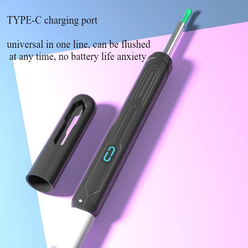 Ear Cleaner with Camera Set HD Ear Sticks Otoscope USB C Charging Endoscope Wax Removal Tool Earpick Ear Cleaning Set NK3