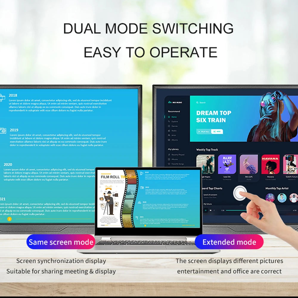 14Inch Touch Screen Portable Monitor  Gaming Computer Expand Display For XBox PS4/ 5 Switch Loptop PC CE Phone Extension Display