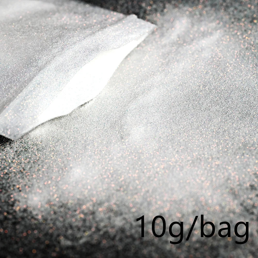 5g Laser Holographic Bulk Glitter Nail Shining Sparkly Pigment Loose Fine Glitter Reflective Gel Polish Accessories Nail Powder