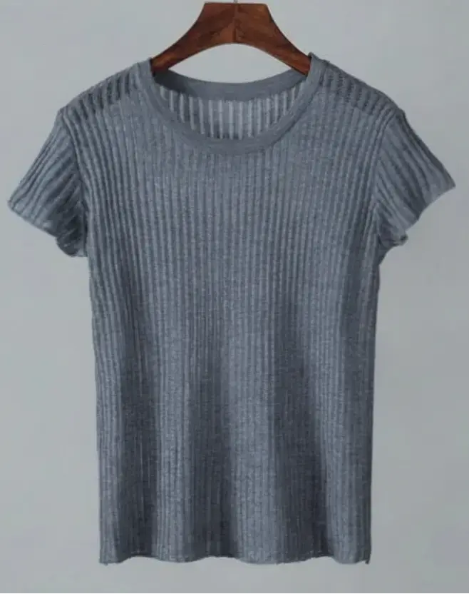 White Striped See Through Elegant Top
