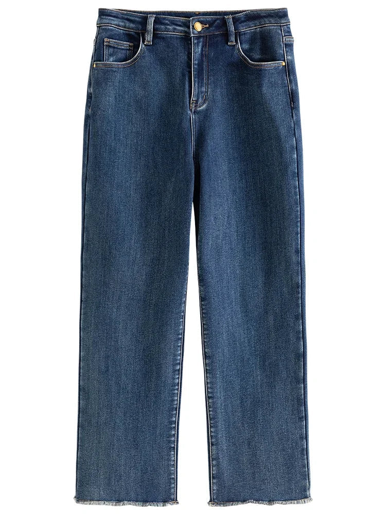 Women’s High Waist Fleece-Lined Winter Jeans