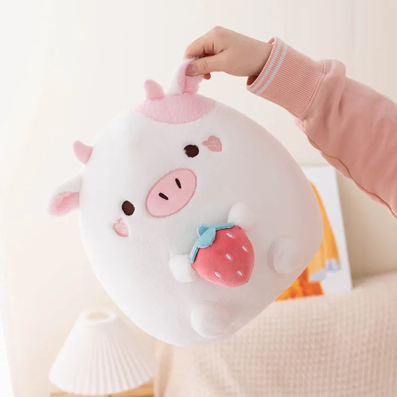 Strawberry Cow & Popcorn Cat Plushies