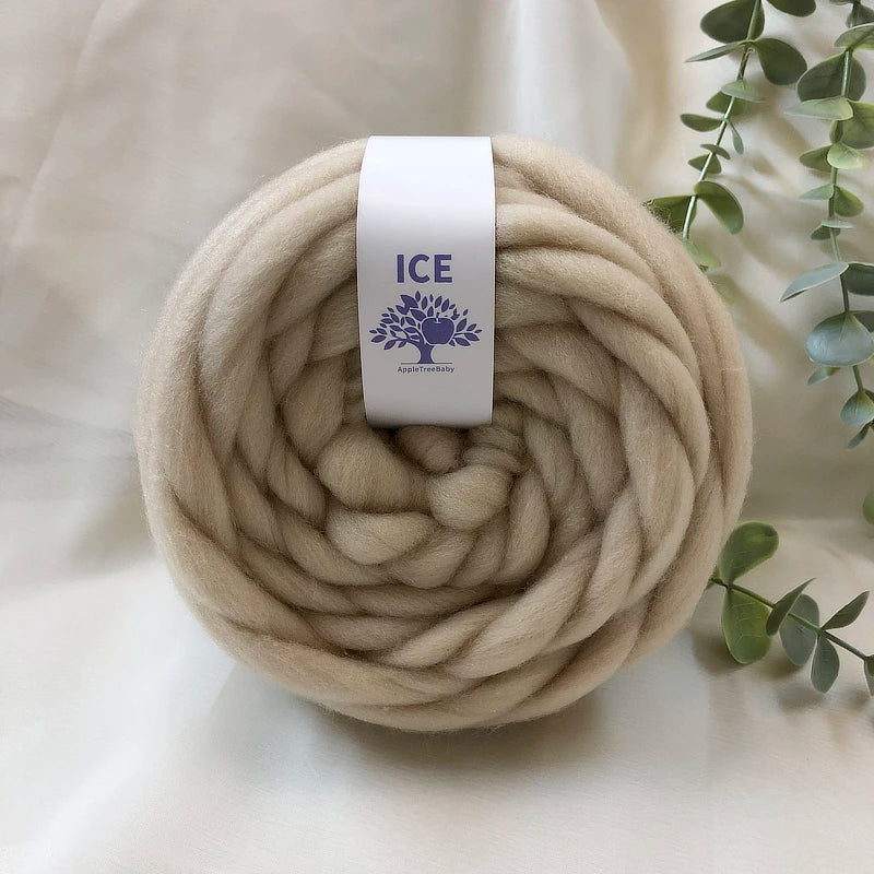 100g Giant Chunky Knitting Yarn - Icelandic Roving Imitation-Wool Super Soft for Arm Knit Crochet DIY Sweater Scarf Hat Projects