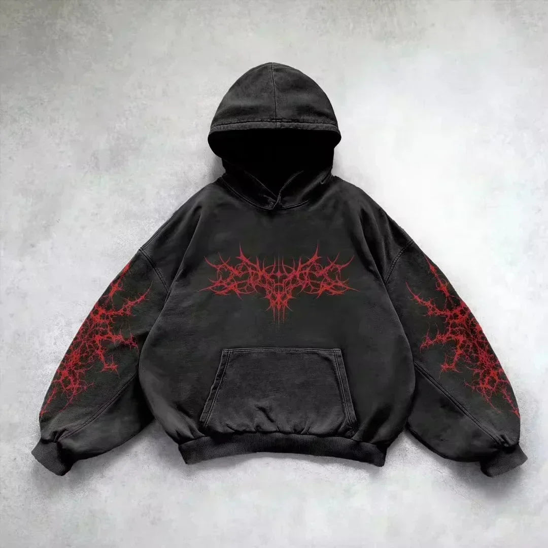 Y2K Retro Hoodie Men Printed Camouflage Pattern Pullover Sweatshirts High Street Hip Hop Streetwear Oversized Unisex Camo Hoodie