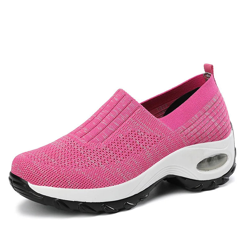 Breathable Mesh Slip-On Sports Shoes Comfortable Thick Bottom