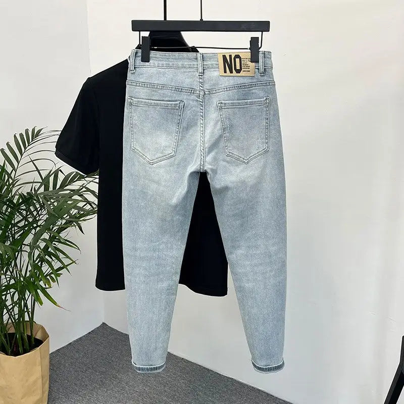 Men Skinny Jeans – Light Color Slim Fit Casual Fashion Denim