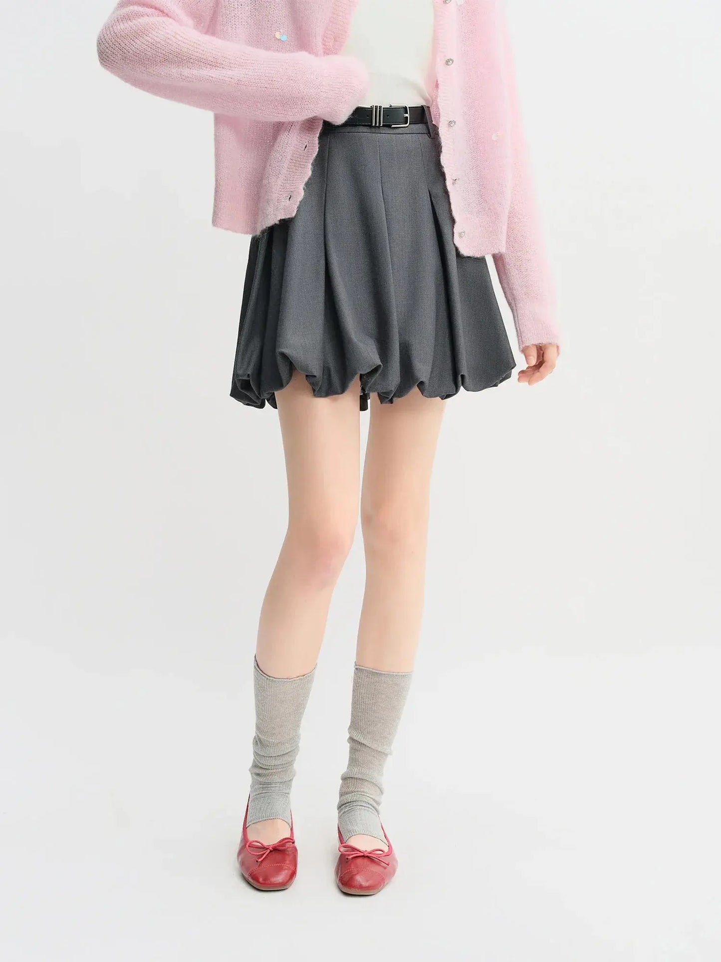 Cozy Chic Plus Size Gray Skirt for Autumn Fashion