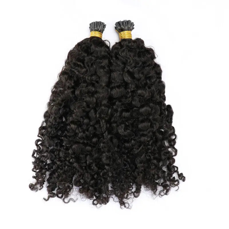 Sassy Curly I Tip Human Hair Extension Brazilian Remy Hair Microlink Pre Bonded Soft Curly Stick I Tip Hair 100g 100strands