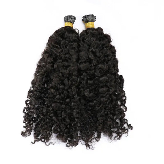 Sassy Curly I Tip Human Hair Extension Brazilian Remy Hair Microlink Pre Bonded Soft Curly Stick I Tip Hair 100g 100strands