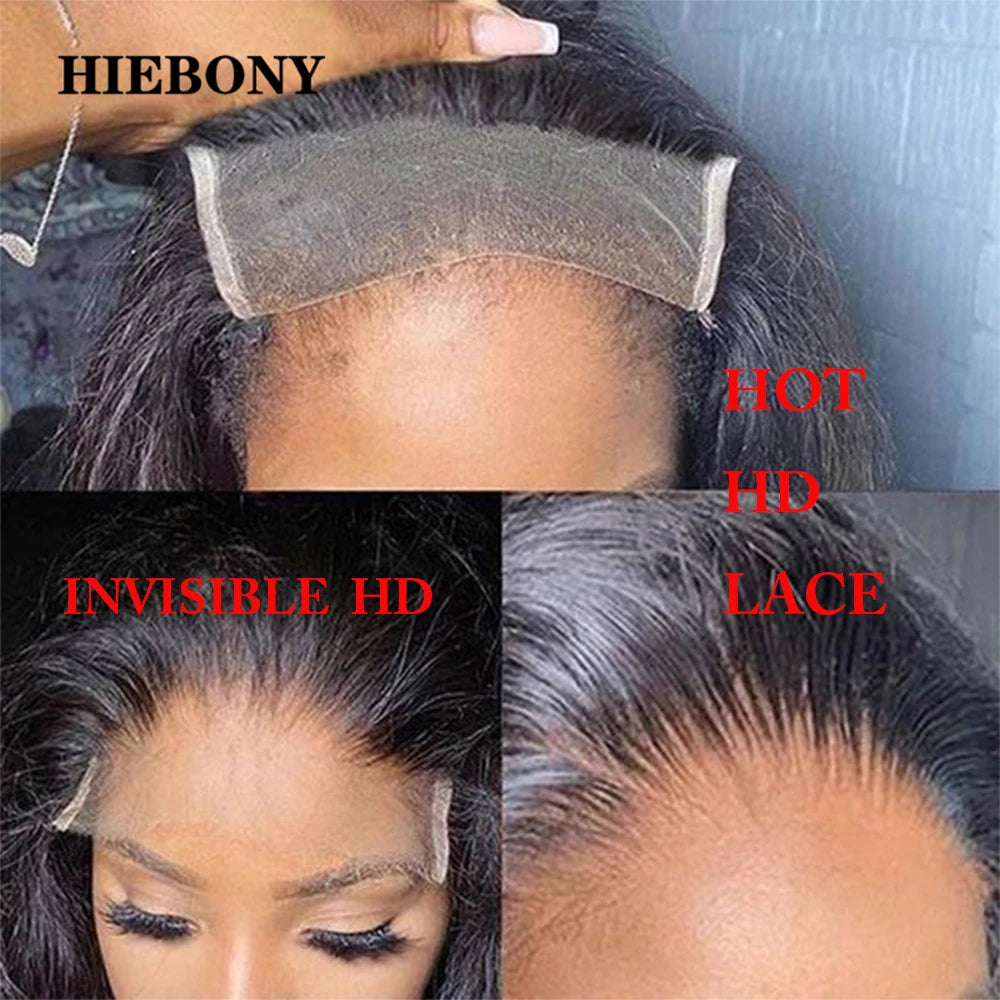 Invisible 13x6 HD lace Frontal Straight 5x5 6x6 7x7 HD Lace Closure Match All Skin Color 100% Human Hair Pre Plucked Hairline
