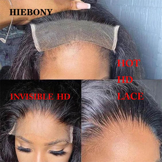 Invisible 13x6 HD lace Frontal Straight 5x5 6x6 7x7 HD Lace Closure Match All Skin Color 100% Human Hair Pre Plucked Hairline