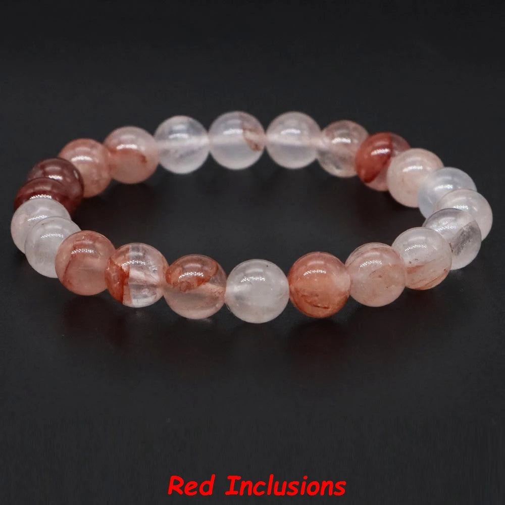 Natural Stone Bracelet Healing Crystal Amethyst Quartz Agate Round Loose Bead Elastic Stretch Bangle For Women Men Jewelry Gifts