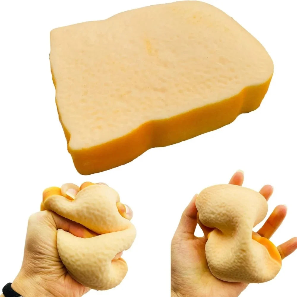 Squishy Toast Bread Squeeze Toy | Funny Fidget Toy for Stress Relief for Kids and Adults